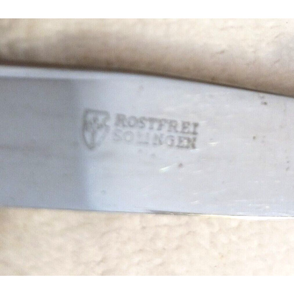 1970's 4 Set Rostfrei Solingen Butter Knives BAMBOO Handle Fruit Rare German VNT - Picture 6 of 9